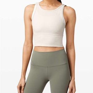 COPY - Lululemon Power Pivot tank in light ivory